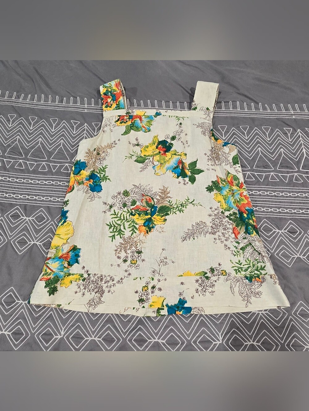 Van Heusen Studio Linen Blend Floral Tank Top Size XS - Picture 6 of 6